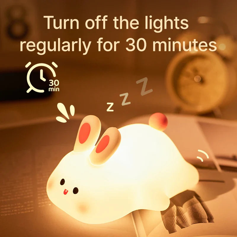Silicone Rabbit LED Night Light, Touch Control