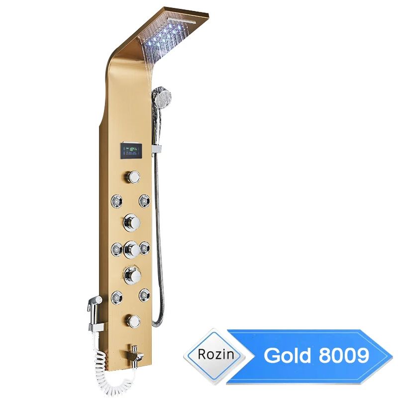 6-Mode Rainfall Shower Panel, Rose Gold