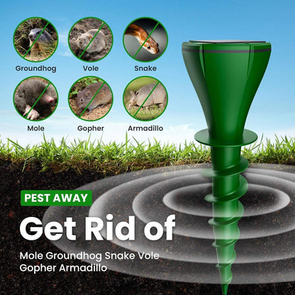 Solar Sonic Pest Stake for Snakes and Burrowers