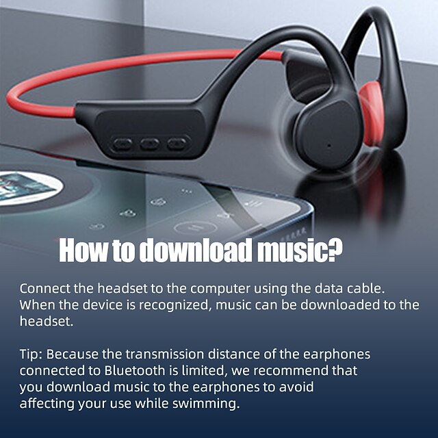 Bone Conduction Swimming Headphones, 32GB
