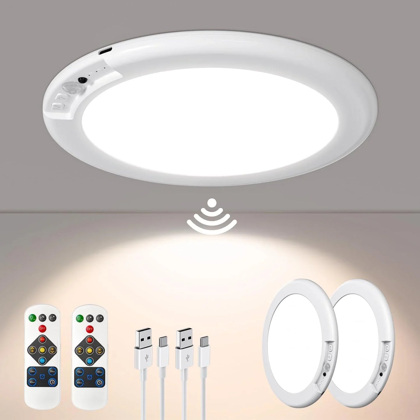 Rechargeable LED Ceiling Light with Motion Sensor