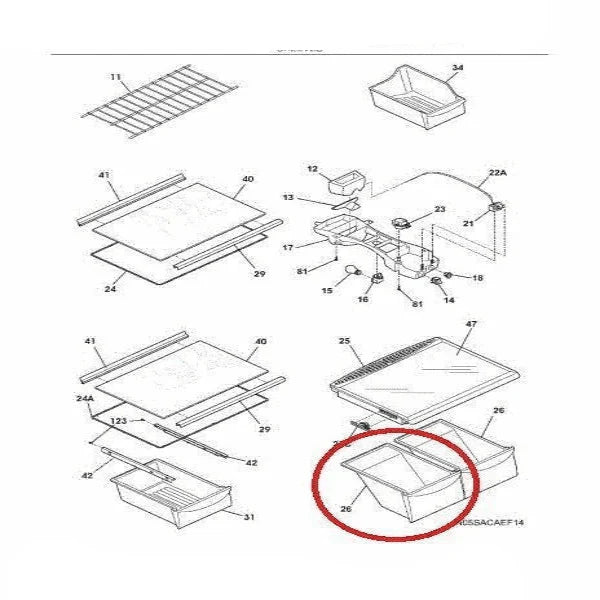 Crisper Drawer Bottom for Frigidaire & Kenmore