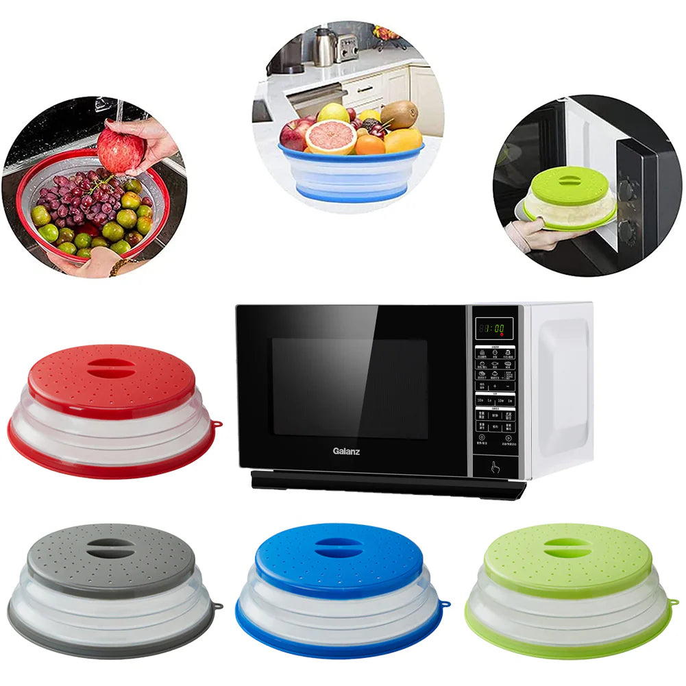 Silicone Microwave Splatter Guard, Foldable