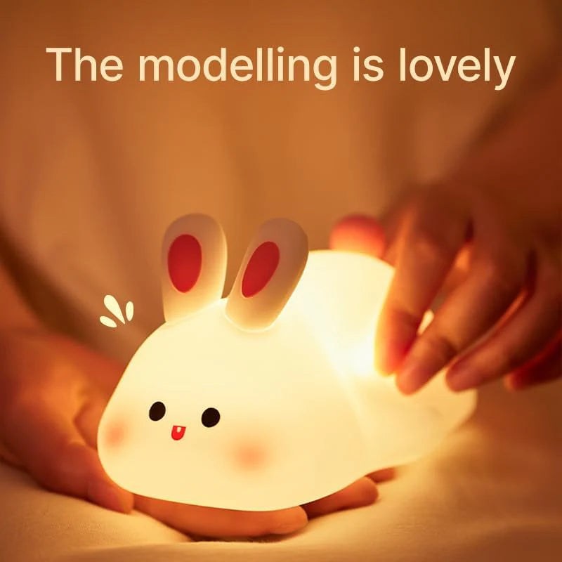 Silicone Rabbit LED Night Light, Touch Control