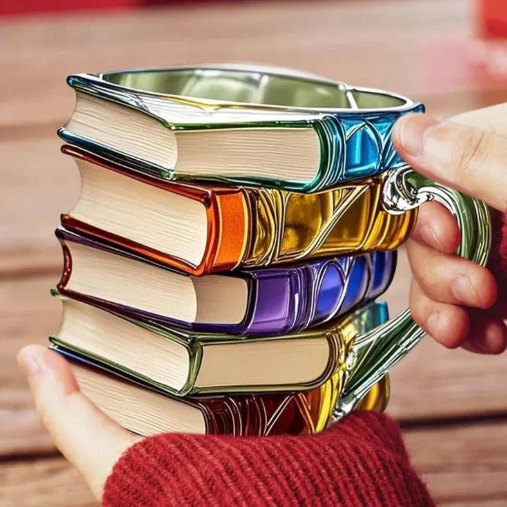 Book Spine Glass Mug for Readers