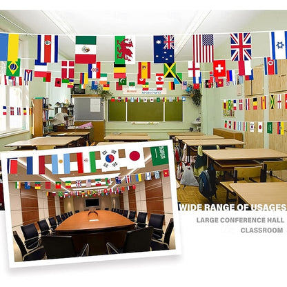 184ft World Flags String Banner, 200 Nations