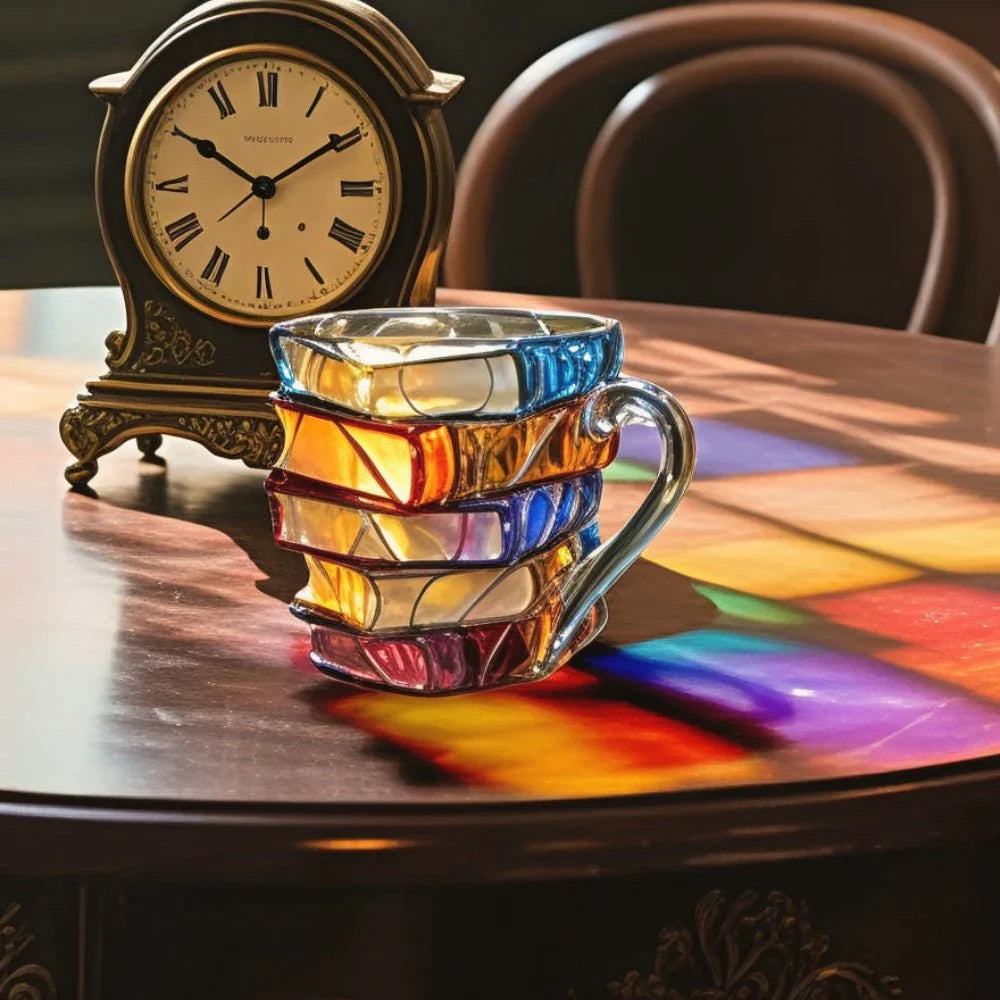 Book Spine Glass Mug for Readers