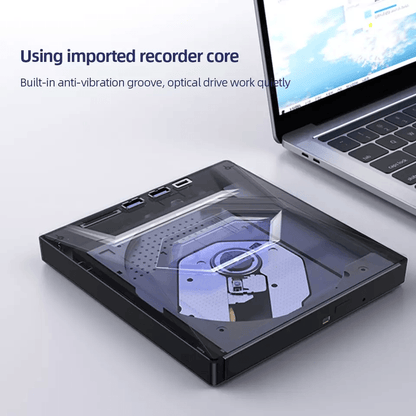 Portable USB CD DVD Drive with SD Card Hub
