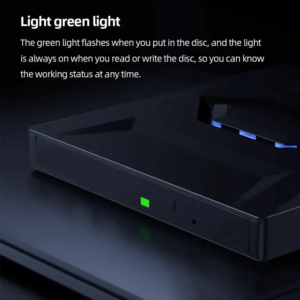 Portable USB CD DVD Drive with SD Card Hub