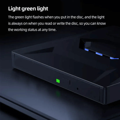 Portable USB CD DVD Drive with SD Card Hub