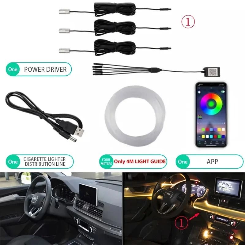 RGB LED Strip Lights for Car Interior