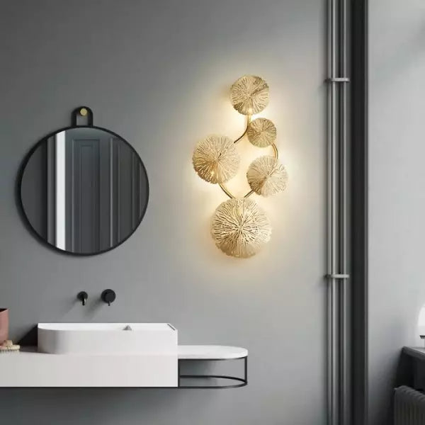Stainless Lotus Leaf Hollow Shape 5-Light Wall Sconce Lamp