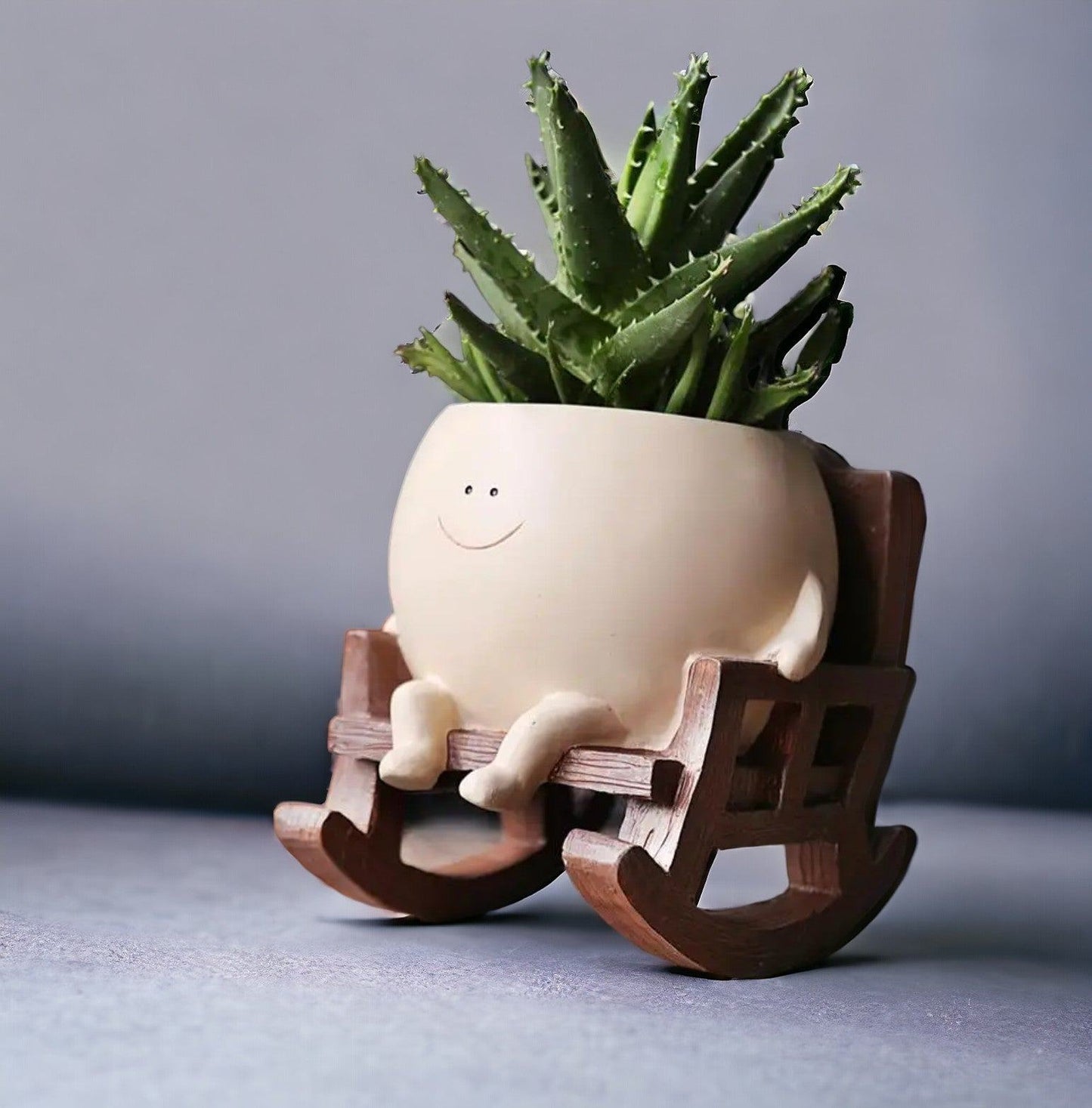 Smiling Face Resin Planter for Succulents