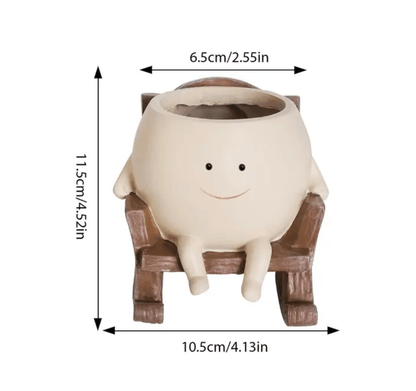 Smiling Face Resin Planter for Succulents
