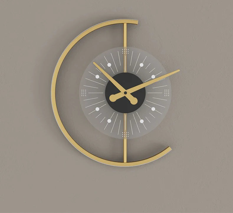 Nordic Iron Acrylic Clock Design LED Wall Sconce Lamp