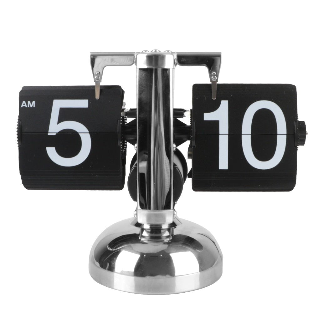 Flip Card Desk Clock, Silent Quartz