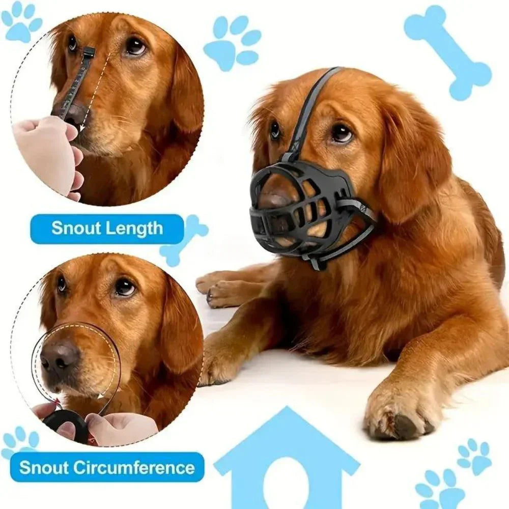 Breathable Mesh Dog Muzzle, Adjustable, 6 Sizes