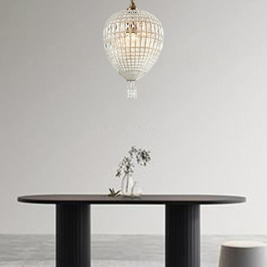 Modern Art Deco Hot Air Balloon Shaped Iron Crystal 1/3/6 Light Chandelier For Living Room