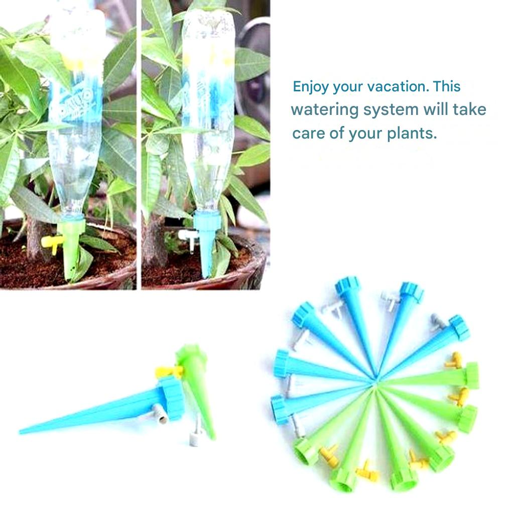 Plant Watering Spikes with Flow Valve, 12-Pack