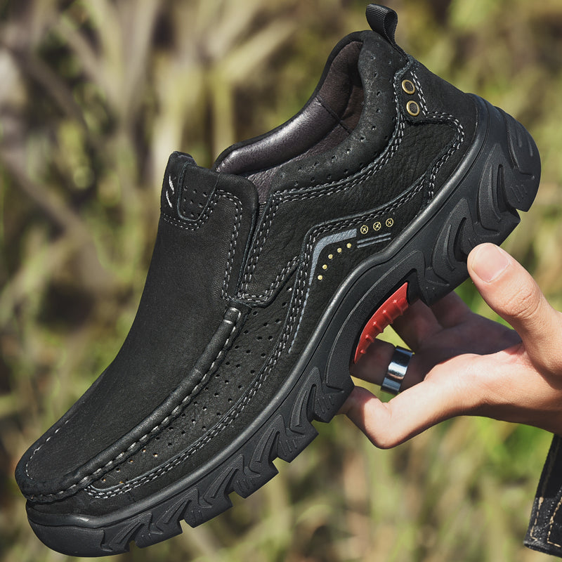Orthopedic Ankle Boots, Black Leather Arch Support