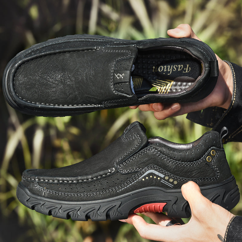 Orthopedic Ankle Boots, Black Leather Arch Support