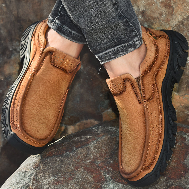 Orthopedic Ankle Boots, Black Leather Arch Support