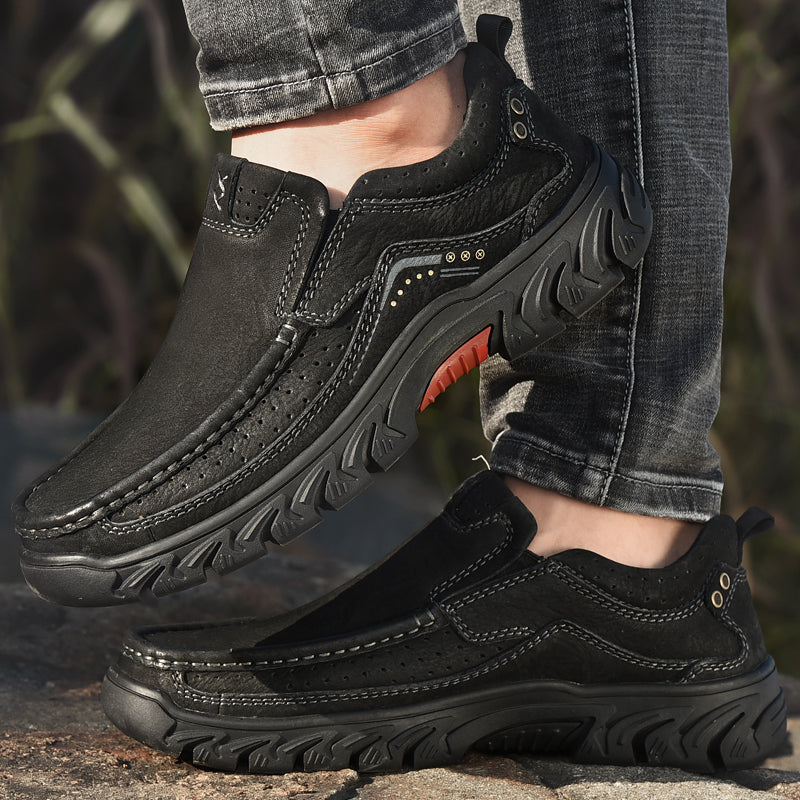 Orthopedic Ankle Boots, Black Leather Arch Support
