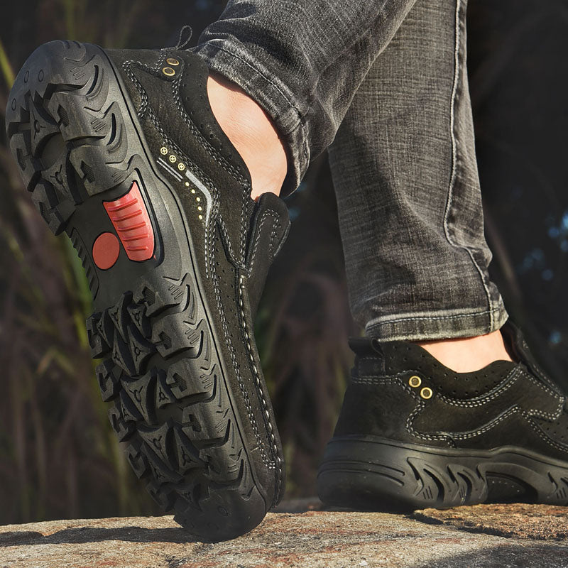 Orthopedic Ankle Boots, Black Leather Arch Support