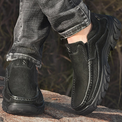 Orthopedic Ankle Boots, Black Leather Arch Support