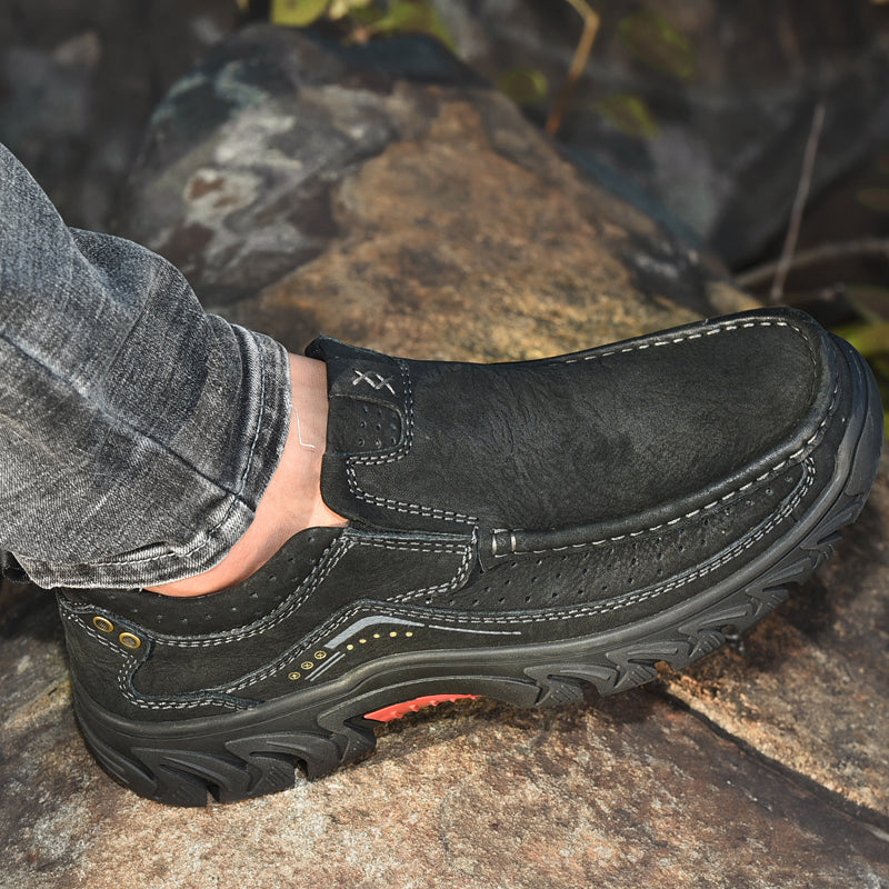 Orthopedic Ankle Boots, Black Leather Arch Support
