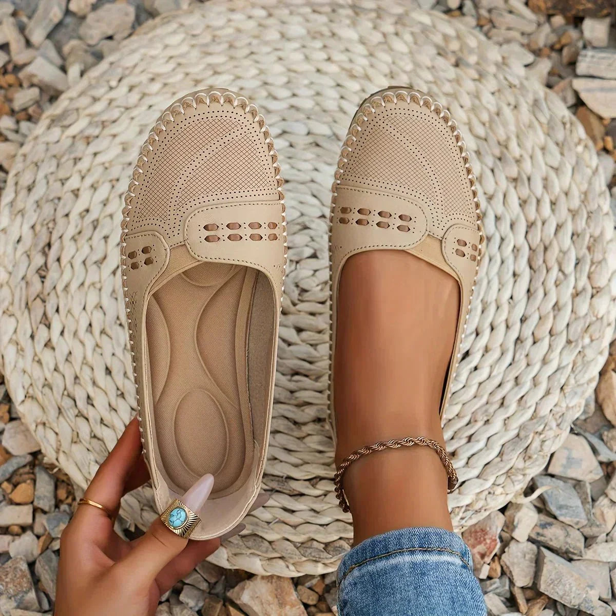 Women's Perforated Slip-On Loafers