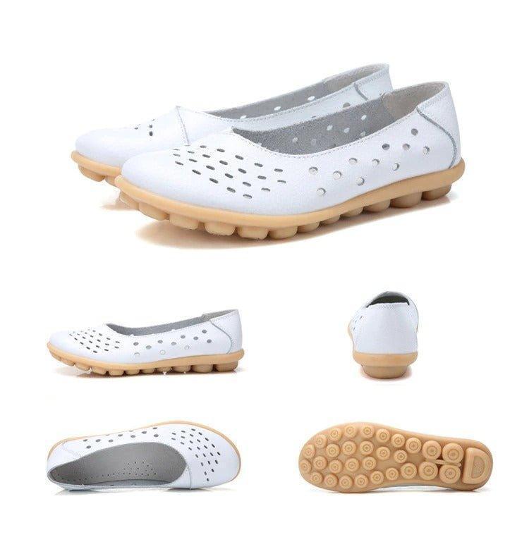 Wide Fit Leather Slip-On Flats, Arch Support