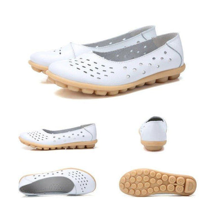 Wide Fit Leather Slip-On Flats, Arch Support