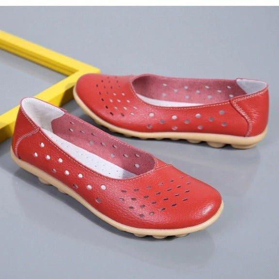 Wide Fit Leather Slip-On Flats, Arch Support