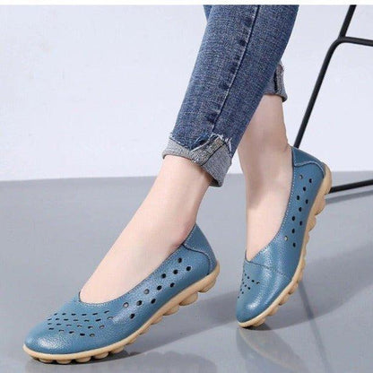 Wide Fit Leather Slip-On Flats, Arch Support