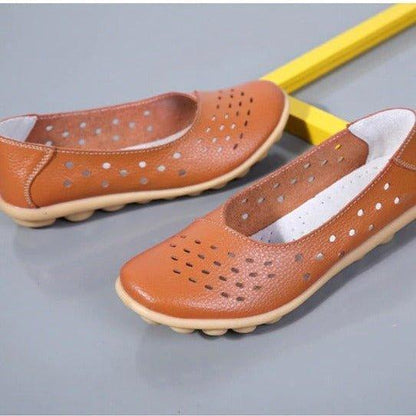 Wide Fit Leather Slip-On Flats, Arch Support