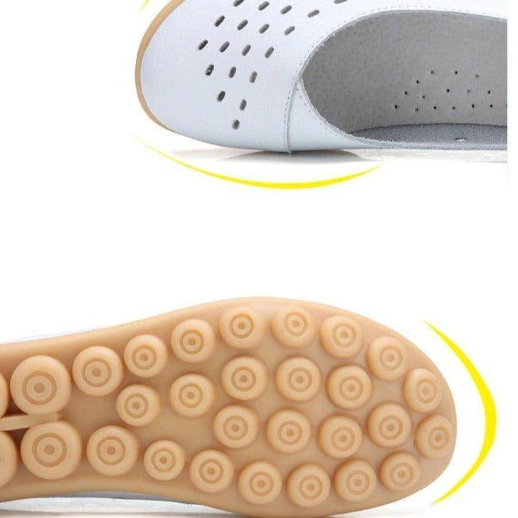 Wide Fit Leather Slip-On Flats, Arch Support