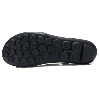 Slip-On Leather Moccasins with Wide Round Toe