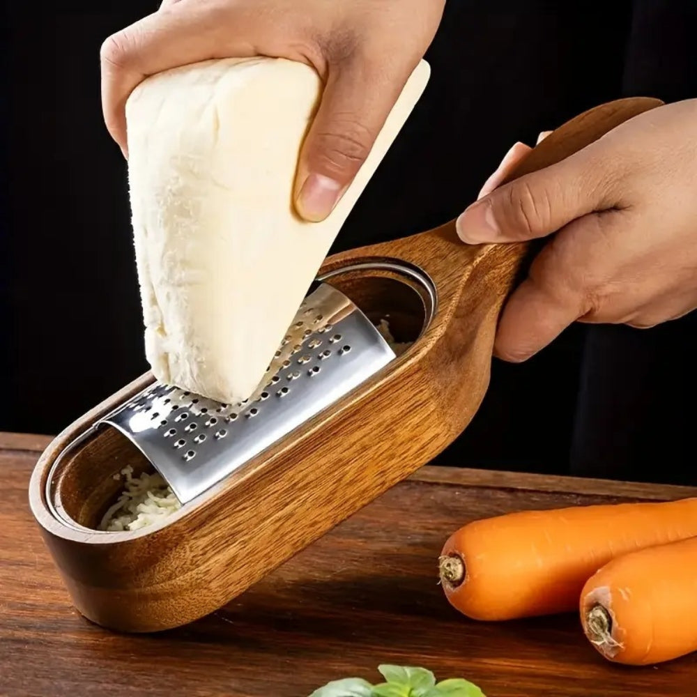 Flat Cheese Grater with Acacia Wood Handle