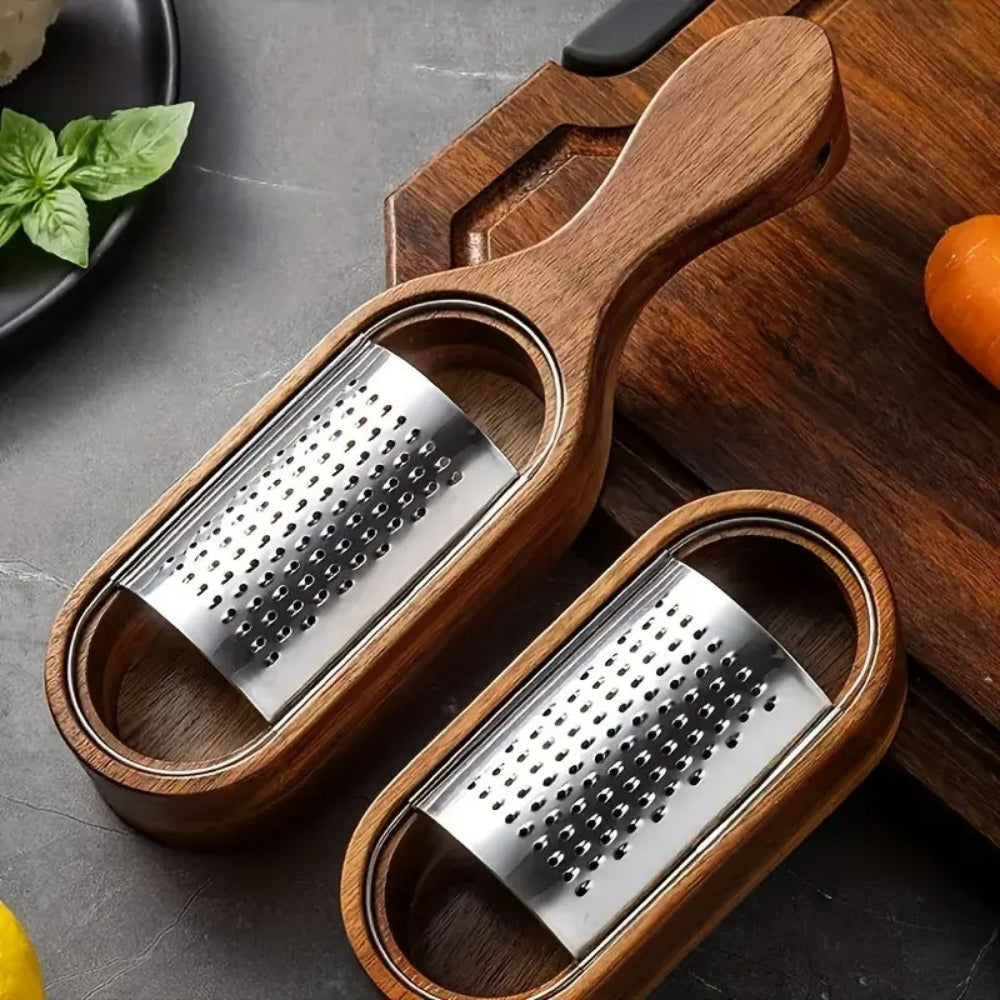 Flat Cheese Grater with Acacia Wood Handle