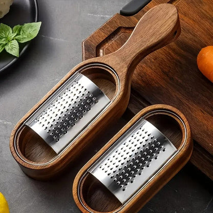 Flat Cheese Grater with Acacia Wood Handle