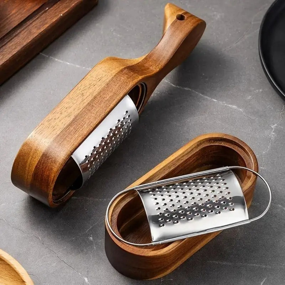 Flat Cheese Grater with Acacia Wood Handle
